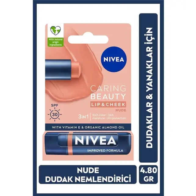 Nivea Caring Beauty Lip Cheek SPF 30 - Yanak ve Dudak Renklendirici Nude 4.8gr - 4
