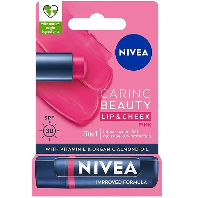 Nivea Caring Beauty Lip Cheek SPF 30 - Yanak ve Dudak Renklendirici Pink 4.8g - 1