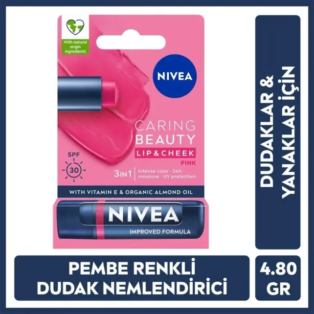 Nivea Caring Beauty Lip Cheek SPF 30 - Yanak ve Dudak Renklendirici Pink 4.8g - 6