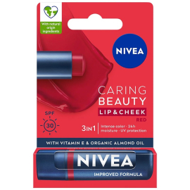 Nivea Caring Beauty Lip Cheek SPF 30 - Yanak ve Dudak Renklendirici Red 4.8g - Nivea