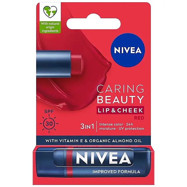 Nivea Caring Beauty Lip Cheek SPF 30 - Yanak ve Dudak Renklendirici Red 4.8gr - 1
