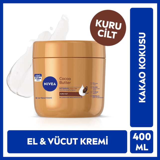 Nivea Cocoa Butter - Derin Nemlendirici El ve Vücut Kremi 400ml - 3