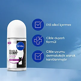 Nivea Deodorant Roll On Black & White Authentic - Kadın Roll On Deodorant 50ml - 8