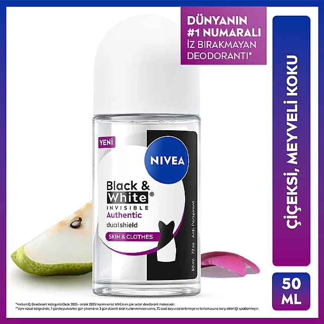 Nivea Deodorant Roll On Black & White Authentic - Kadın Roll On Deodorant 50ml - 9