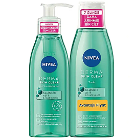 Nivea Derma Clear Yüz Temizleme Jeli 150ml & Tonik 200ml Set - Nivea