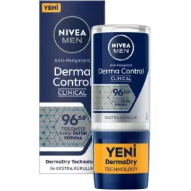 Nivea Derma Control - Erkek Roll-On Deodorant 50ml - Nivea