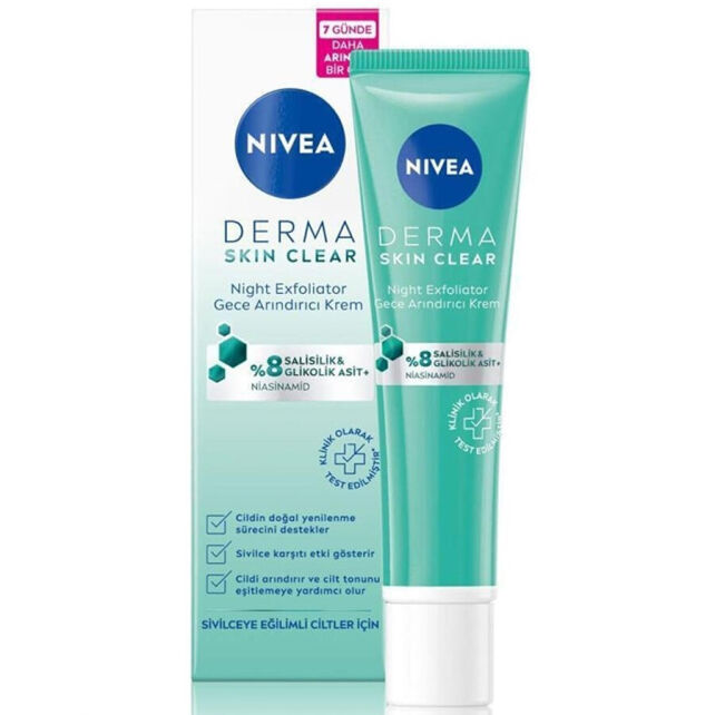 Nivea Derma Skin Clear Night Exfoliator Arındırıcı Gece Kremi 40ml - 1