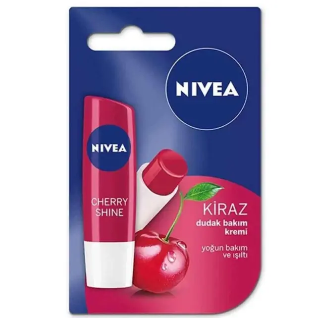 Nivea Essential Care Fruity Shine - Kiraz Özlü Dudak Kremi 4,8gr - 1
