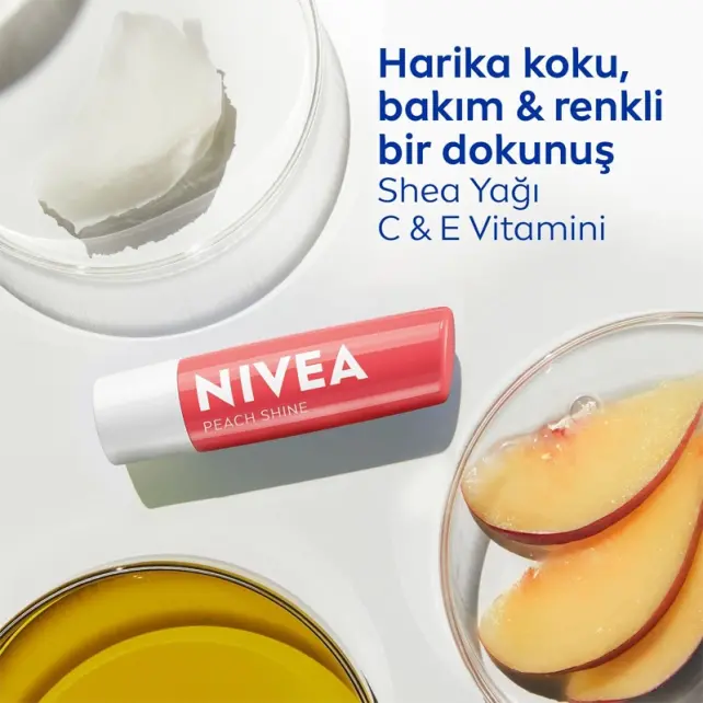 Nivea Essential Care Fruity Shine - Şeftali Özlü Dudak Kremi 4,8gr - 3
