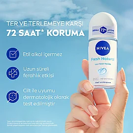 Nivea Fresh Natural Kadın Deodorant Roll On 50 ml & Mini Deodorant Roll On 25ml - 2
