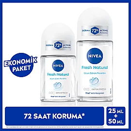 Nivea Fresh Natural Kadın Deodorant Roll On 50 ml & Mini Deodorant Roll On 25ml - 7