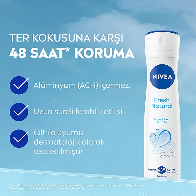 Nivea Fresh Natural Kadın Deodorant Sprey 150 ml & Mini Roll On Deodorant 25ml - 2