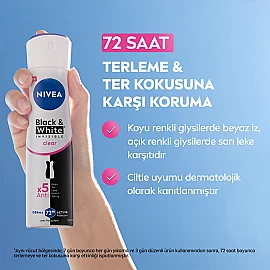 Nivea Invisible Black & White Clear Kadın Deodorant Sprey 150 ml & Mini Roll On 25ml - 2
