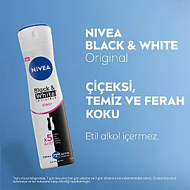 Nivea Invisible Black & White Clear Kadın Deodorant Sprey 150 ml & Mini Roll On 25ml - 4