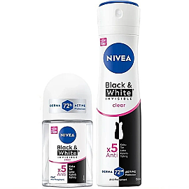 Nivea Invisible Black & White Clear Kadın Deodorant Sprey 150ml & Mini Roll-On 25ml - Nivea