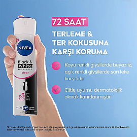 Nivea Invisible Black & White Clear Kadın Deodorant Sprey 150ml & Mini Roll-On 25ml - 2