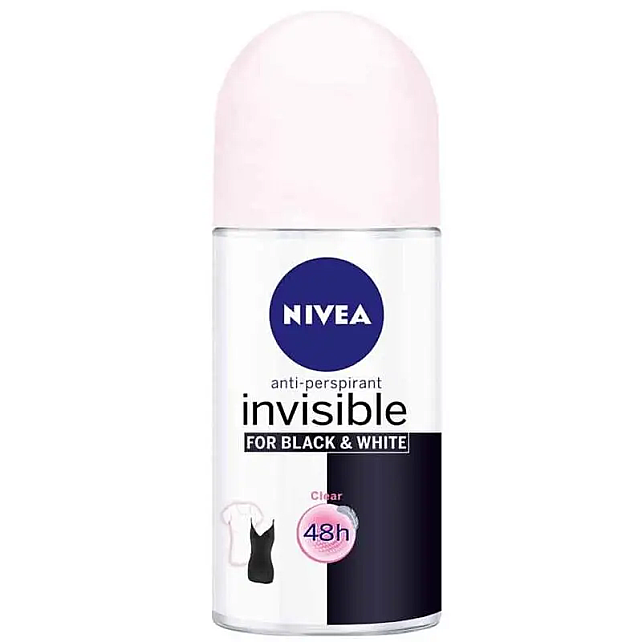 Nivea Invisible For Black & White Clear - Kadın Roll-On Deodorant 50ml - 1