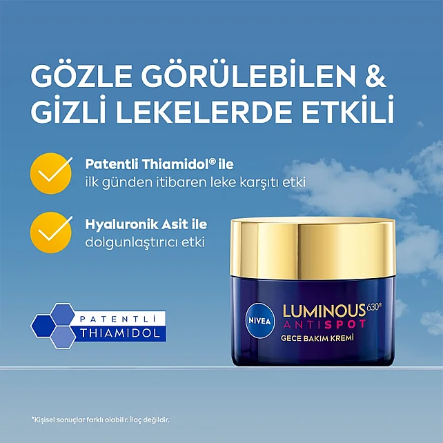 Nivea Luminous 630 Anti Spot Thiamidol - Leke Karşıtı Gece Kremi 50ml - 3