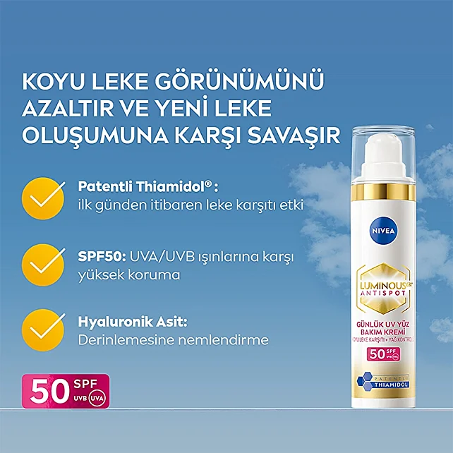 Nivea Luminous 630 Anti Spot Thiamidol SPF 50 - Leke Karşıtı Gündüz Kremi 40ml - 4