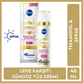 Nivea Luminous 630 Anti Spot Thiamidol SPF 50 - Leke Karşıtı Gündüz Kremi 40ml - 8