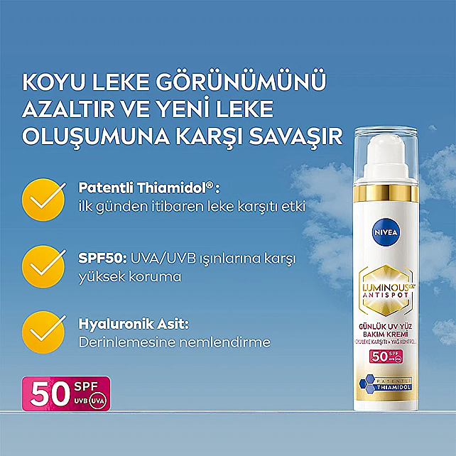 Nivea Luminous 630 Anti Spot Thiamidol SPF 50 - Leke Karşıtı Gündüz Kremi 40ml - 4