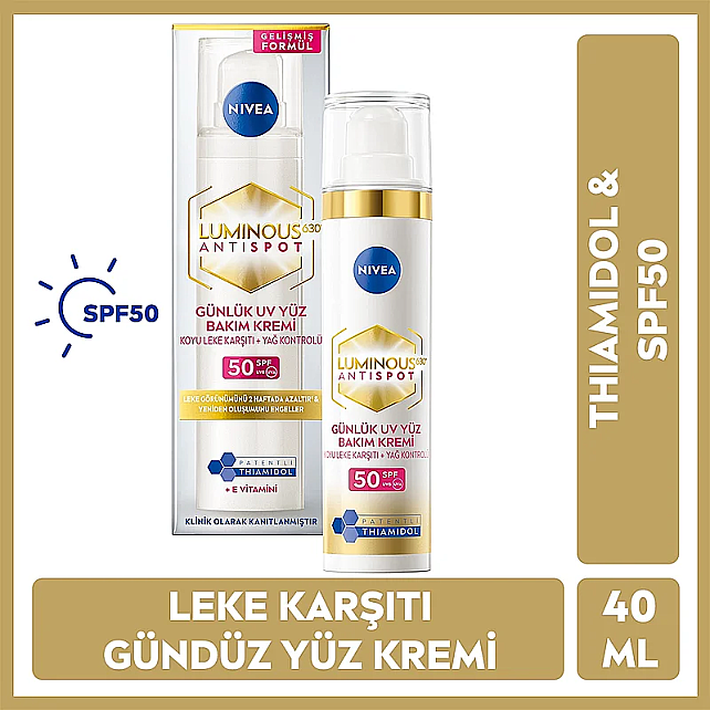 Nivea Luminous 630 Anti Spot Thiamidol SPF 50 - Leke Karşıtı Gündüz Kremi 40ml - 8