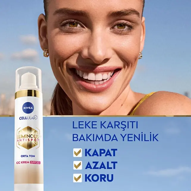 Nivea Luminous Anti Spot CC Krem SPF 30 - Renkli Nemlendirici Orta Ton 40ml - 3