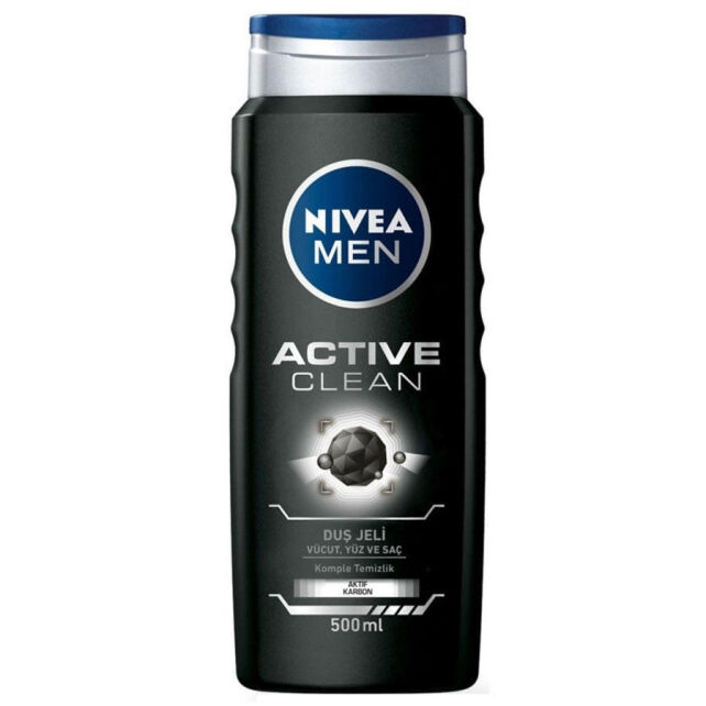 Nivea Men Actıve Clean Shower Gel - Erkekler İçin Duş Jeli 500ml Nivea Men Actıve Clean Shower Gel - Erkekler İçin Duş Jeli 500ml