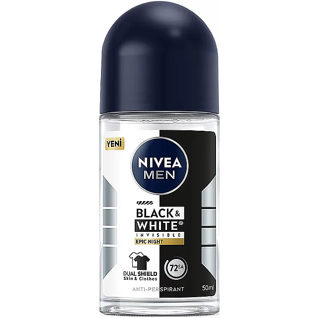 Nivea Men Black & White Epic Night - Erkek Roll-On Deodorant 50ml - 1