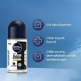 Nivea Men Black & White Epic Night- Erkek Roll On Deodorant 50ml - 5
