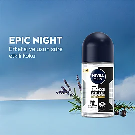 Nivea Men Black & White Epic Night- Erkek Roll On Deodorant 50ml - 6