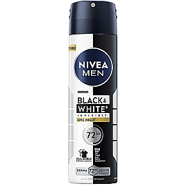 Nivea Men Black & White Epic Night - Erkek Sprey Deodorant 150ml - Nivea