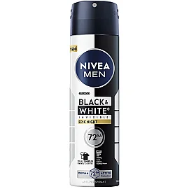 Nivea Men Black & White Epic Night - Erkek Sprey Deodorat 150ml - Nivea