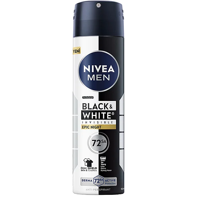 Nivea Men Black & White Epic Night - Erkek Sprey Deodorat 150ml - 1