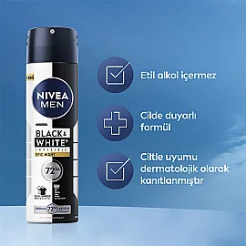 Nivea Men Black & White Epic Night - Erkek Sprey Deodorat 150ml - 7