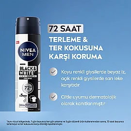 Nivea Men Black & White Invisible Erkek Deodorant Sprey 150 ml & Roll On 25 ml - 2