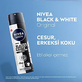 Nivea Men Black & White Invisible Erkek Deodorant Sprey 150 ml & Roll On 25 ml - 5