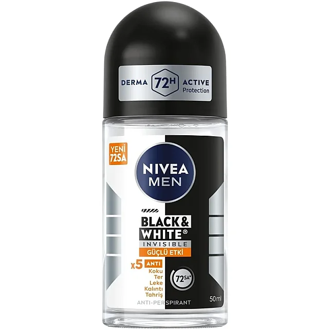 Nivea Men Black White Invisible - Erkek Roll On Deodorant 50ml - 1
