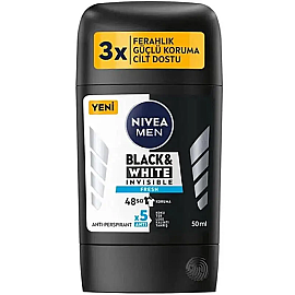 Nivea Men Black & White Invisible Fresh Stick Deodorant 50ml - Nivea