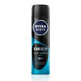 Nivea Men Deep Aktif Karbon - Sprey Deodorant 150ml - Nivea