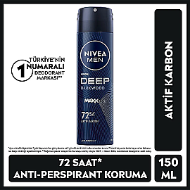 Nivea Men Deep Dark Wood - Erkek Sprey Deodorant 150ml - 6