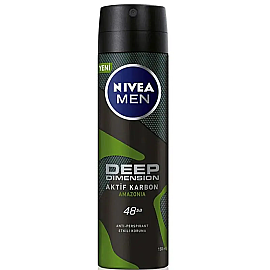 Nivea Men Deep Dimension Aktif Karbon Amazonia Sprey Deodorant 150ml - Nivea