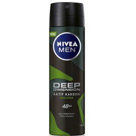 Nivea Men Deep Dimension Aktif Karbon Amazonia Sprey Deodorant 150ml - Nivea