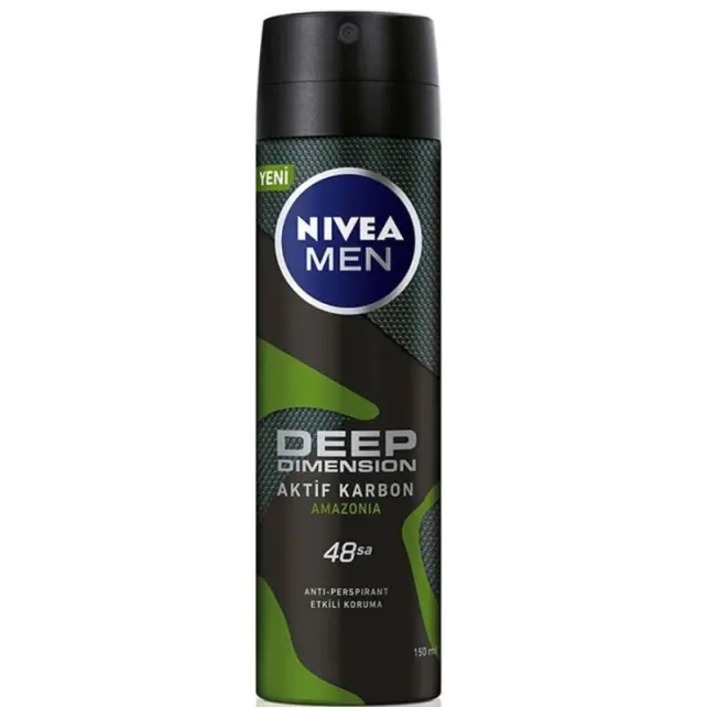 Nivea Men Deep Dimension Aktif Karbon Amazonia Sprey Deodorant 150ml - 1