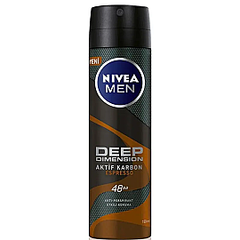 Nivea Men Deep Dimension Aktif Karbon Espresso Sprey Deodorant 150ml - Nivea