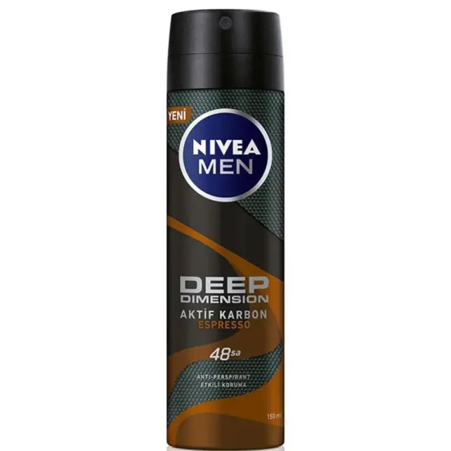 Nivea Men Deep Dimension Aktif Karbon Espresso Sprey Deodorant 150ml - 1