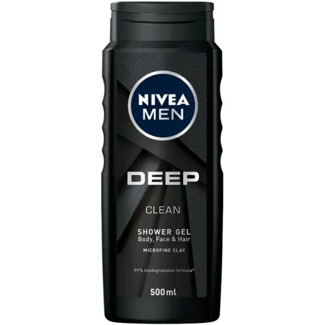 Nivea Men Deep Dimension Clean Shower Gel - Duş Jeli 500ml - 1