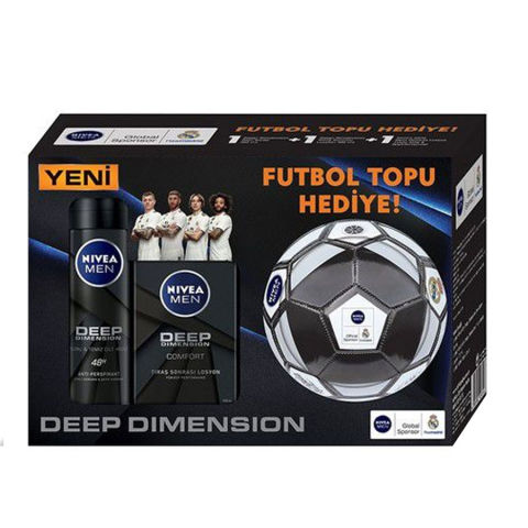 Nivea Men Deep Dimension Erkek Bakım Seti - Futbol Topu Hediye Nivea Men Deep Dimension Erkek Bakım Seti - Futbol Topu Hediye