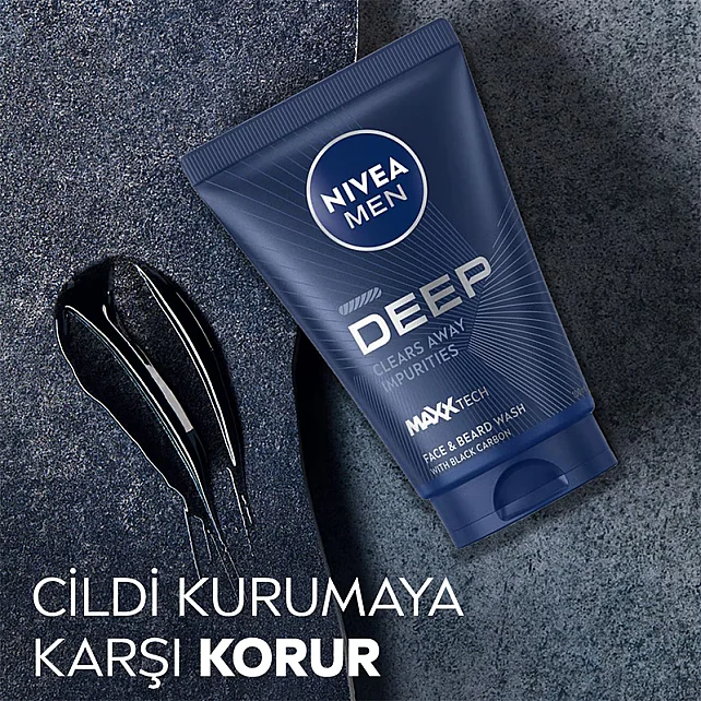 Nivea Men Deep Dimension - Yüz ve Sakal Temizleme Jeli 100ml - 3