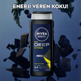 Nivea Men Deep Extreme - Erkek Duş Jeli 500ml - 4